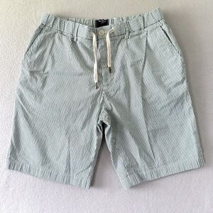 Todd Snyder Shorts Mens Large Seersucker Hickory Stripe Green Chino Drawstring